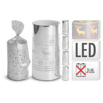 Kop & Kande Led lys sølv 7,5x7,5x15 cm - assorteret tilbud