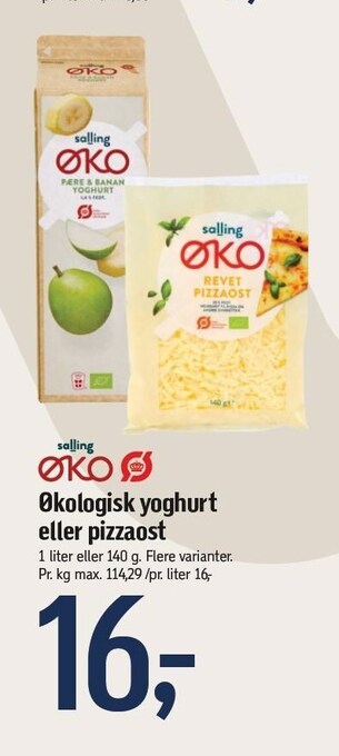 Føtex Økologisk yoghurt el. pizzaost tilbud