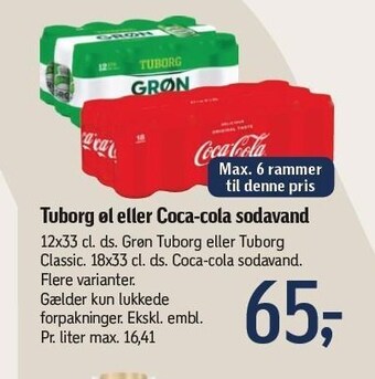 Føtex Tuborg øl el. coca-cola sodavand tilbud