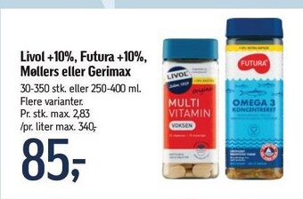 Føtex Livol, futura, møllers el. gerimax tilbud