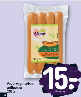 REMA 1000 Vevia vegetarpølser tilbud