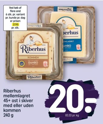 REMA 1000 Riberhus skiveost danbo mellemlagret tilbud