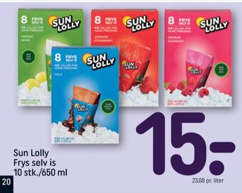 REMA 1000 Sun lolly is frys selv tilbud