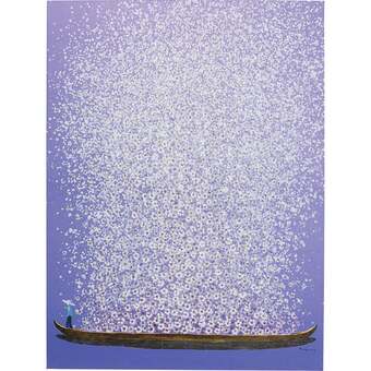 Flower boat purple white galleri,  120x160cm