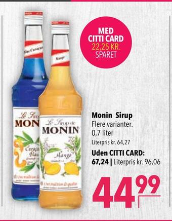 Citti Monin sirup tilbud