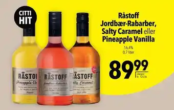 Råstoff jordbær-rabarber, salty caramel eller pineapple vanilla