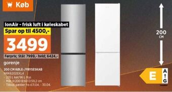 Power Gorenje køle/fryseskab tilbud