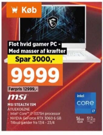 Power Msi bærbar pc tilbud