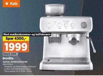 Power Breville espressomaskine tilbud