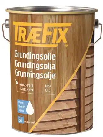 Træfix transparent grundingsolie vandbaseret 5 liter