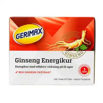Gerimax, gerimax ginseng energikur rød, 120 tab