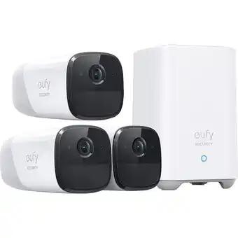 Elgiganten Eufy cam 2 pro 3-pakk+eufy security homebase 2 smart-overvågningsssæt tilbud