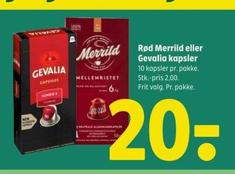 Coop 365 Rød merrild eller gevalia kapsler tilbud