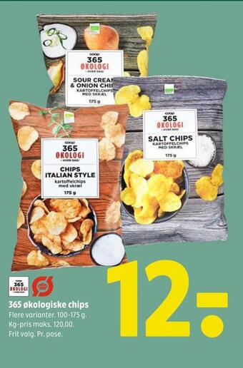 Coop 365 365 økologiske chips tilbud