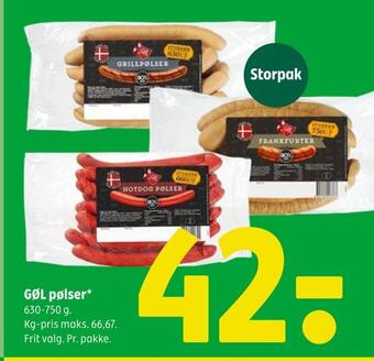 Coop 365 Gøl pølser* tilbud