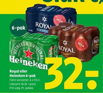 Royal eller heineken 6-pak