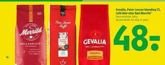 Coop 365 Gevalia, peter larsen blanding 72, café noir eller rød merrild tilbud