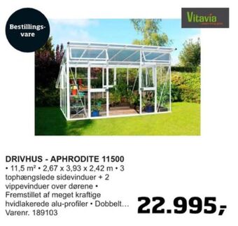 Bygma Vitavia drivhus tilbud