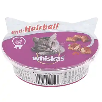 2 x whiskas anti-hairball 60g