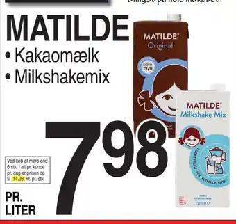 ABC Lavpris Matilde Kakaomælk, Milkshakemix tilbud