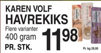 ABC Lavpris Karen Volf Havrekiks tilbud