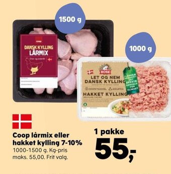Kvickly Coop Lårmix eller Hakket Kylling 7-10% tilbud