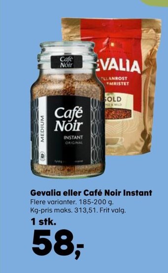 Kvickly Gevalia eller Café Noir Instant tilbud