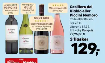 Kvickly Casillero del Diablo eller Piccini Memoro tilbud