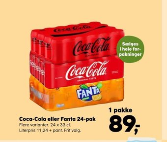 Kvickly Coca-Cola eller Fanta 24-pak tilbud