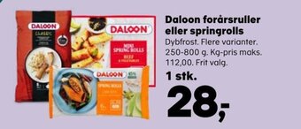 Kvickly Daloon Forårsruller eller Springrolls tilbud