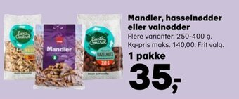 Kvickly Mandler, Hasselnødder eller Valnødder tilbud