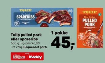SuperBrugsen Tulip Pulled Pork eller Spareribs tilbud