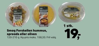 SuperBrugsen Smag Forskellen Hummus, Spreads eller Oliven tilbud