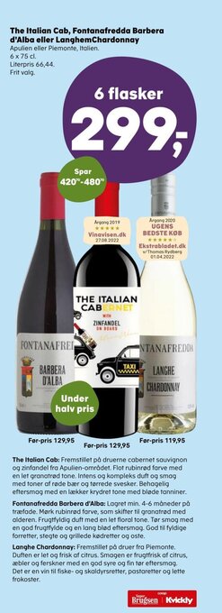 SuperBrugsen The Italian Cab, Fontanafredda Barbera D' Alba eller Langhemchardonnay tilbud