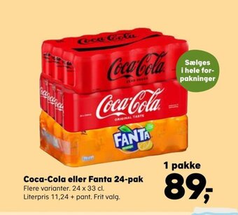 SuperBrugsen Coca-Cola eller Fanta 24-pak tilbud