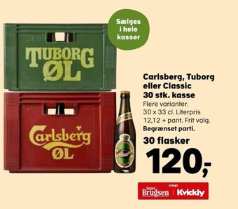 SuperBrugsen Carlsberg, Tuborg eller Classic 30 stk. Kasse tilbud