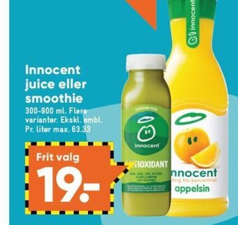 Bilka Innocent Juice eller Smoothie tilbud
