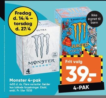 Bilka Monster 4-pak tilbud