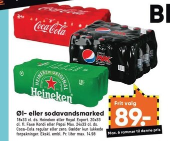 Bilka Øl-eller Sodavandsmarked tilbud