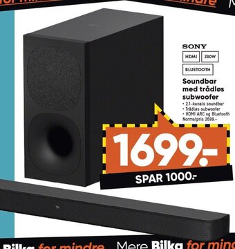 Bilka Soundbar med Trådløs Subwoofer tilbud