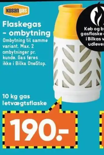 Bilka 10kg Gas Letvægtsflaske tilbud