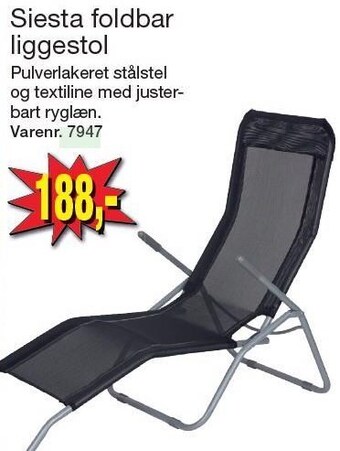 Harald Nyborg Siesta foldbar liggestol tilbud