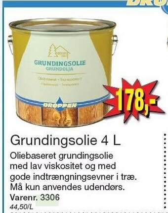 Harald Nyborg Grundingsolie 4 l tilbud
