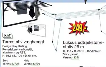 Harald Nyborg Tørrestativ væghængt eller luksus udtrækstørrestativ 26 m tilbud