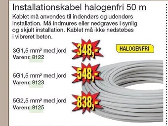Harald Nyborg Installationskabel halogenfri 50 m tilbud