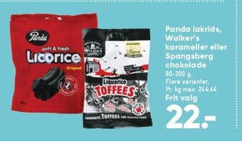 Bilka Panda Lakrids, Walker's Karameller Eller Spangsberg Chokolade tilbud