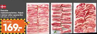 Bilka Danske Nakkekoteletter, Flæsk i Skiver eller Spareribs tilbud