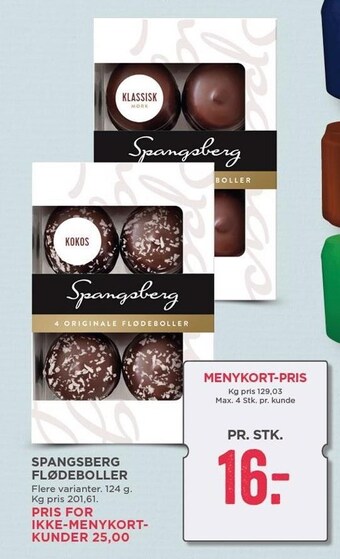 MENY Spangsberg flødeboller tilbud