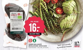 MENY Grøn balance økologisk avocado tilbud