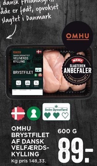 MENY Omhu brystfilet af dansk velfærdskylling tilbud